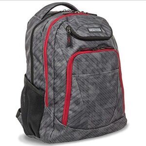 Kenneth Cole Reaction Tribute 17 Tech Laptop Travel Backpack Charcoal Red